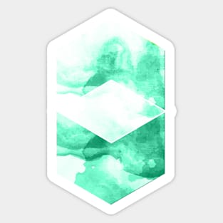 Green hexagon Sticker